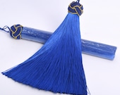 2 Pcs 5.5 quot 14CM Royal Blue Tassel 1.9CM Thickness Artificial Silk Handcraft Tassels for Jewelry Design BULK LOT 2,4,6,12,50 (60872-040)
