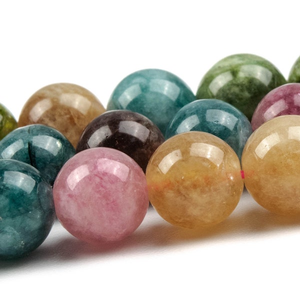 Multicolor Tourmaline Jade Beads Grade AAA Gemstone Round Loose Beads 4MM 6MM 8MM 10MM Bulk Lot Options