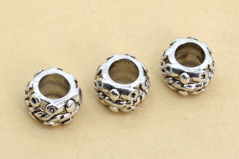 62257-2256 11x8MM Antique Silver Tone Spacer Beads Barrel Drum 5 Pcs Bulk Lot Options