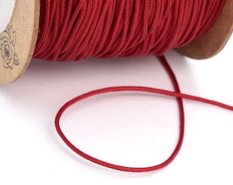 High Quality 0.8MM Wine Red Knotting Macrame Cord Braided Thread No Elasticity 1 Spool 80 Meters Bulk Lot Options (64071-S2456)