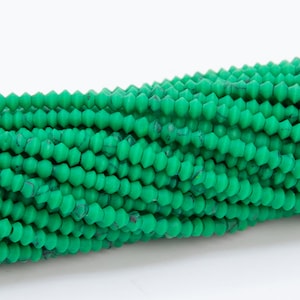 2x2MM Bright Green Turquoise Beads Full Strand Rondelle Loose Beads 14.5&quot; Bulk Lot Options (109904-3103)