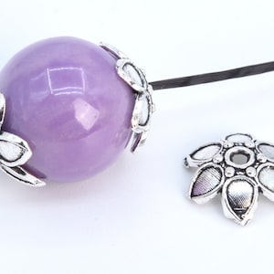 6x3MM Flower Bead Cap Antique Silver Tone Zinc Alloy 30 Pcs Bulk Lot Options (63024-2329)