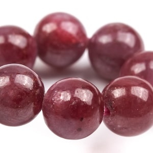 7-8MM Ruby Beads Red Bracelet Grade AAA Genuine Natural Round Gemstone 7&quot; (124868h-4121)