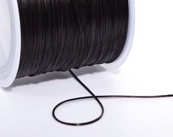 High Quality 0.8MM Black Japanese Elastic Cord / Thread Crystal String 1 Spool 60 Meters Bulk Lot Options (64721-S2551)