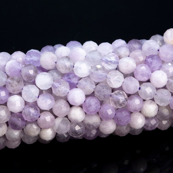 5MM Lavender Amethyst Beads Grade A Genuine Natural Gemstone Faceted Round Loose Beads 15" / 7.5"Bulk Lot Options (113226)