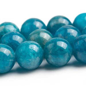 Blue Apatite Beads Genuine Natural Grade AA Gemstone Round Loose Beads 8MM Bulk Lot Options
