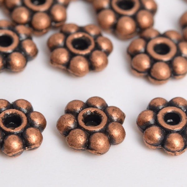 6MM Antique Copper Tone Spacer Beads Daisy 30 Pcs Bulk Lot Options (64323-2485)