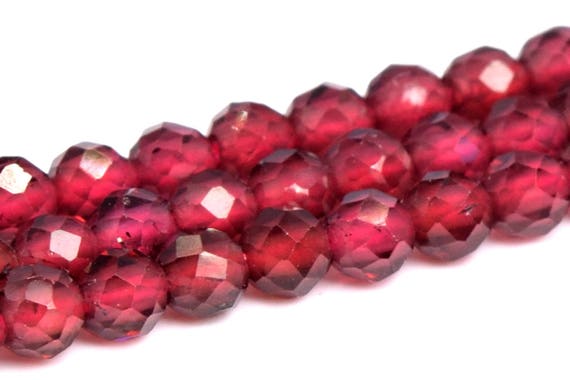 Perline Di Granato Rosso Sfaccettato Naturale 4mm 6mm 8mm 10mm Perline - Foto 10