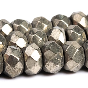 6x4MM Copper Pyrite Beads Grade AAA Natural Gemstone Faceted rondelle Loose Beads 15&quot;/ 7.5&quot; Bulk Lot Options(102320)