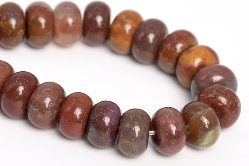 108671 8x5MM Ocean Fossil Agate Beads Grade AAA Genuine Natural Gemstone Rondelle Loose Beads 157.5 Bulk Lot Options