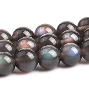 Rainbow Obsidian Transparent Beads Grade AAA Genuine Natural Gemstone Round Loose Beads 6MM 8MM 10MM 12MM Bulk Lot Options
