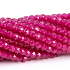 4x3MM Synthetic Corundum Beads Grade AAA Gemstone Faceted Rondelle Loose Beads 15&quot; / 7.5&quot; Bulk Lot Options (112709)