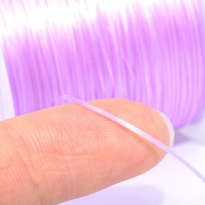 High Quality 0.8MM Lavender Japanese Elastic Cord / Thread Crystal String 1 Spool 60 Meters Bulk Lot Options 64712-S2550 image 2