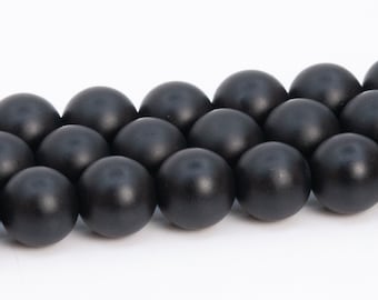 Matte Black Onyx Beads Genuine Natural Grade AAA Gemstone Round Loose Beads 6MM 8MM 10MM Bulk Lot Options