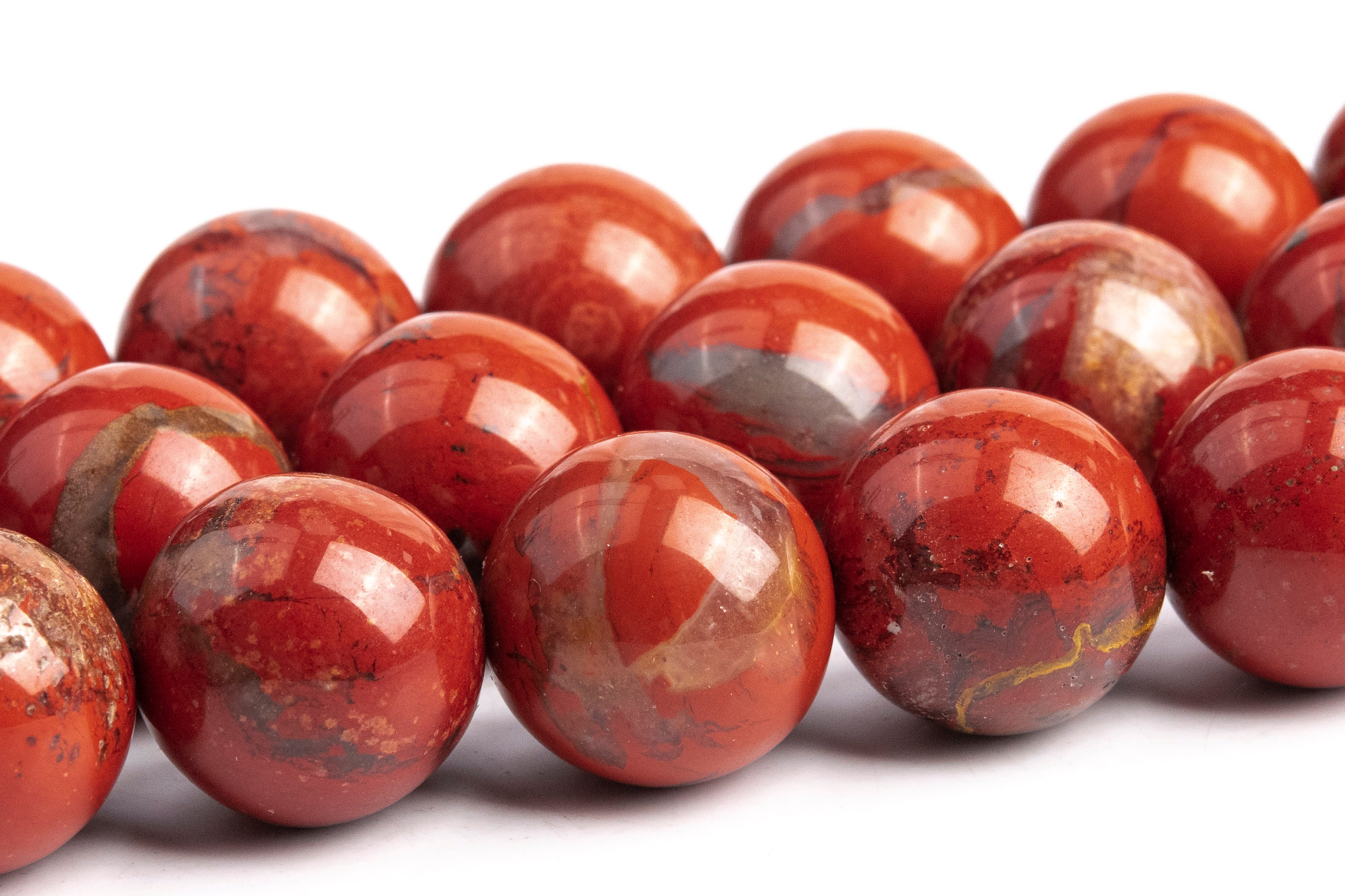 15-16MM Red Jasper Beads Grade A Genuine Natural Gemstone