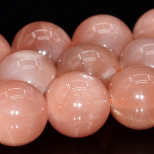 10MM Orange Moonstone Beads India Grade AA Genuine Natural Gemstone Full Strand Round Loose Beads 15.5&quot; BULK LOT 1,3,5,10,50 (104070-1112)