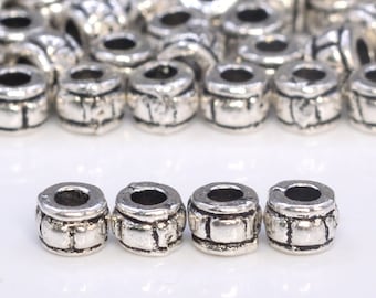 3MM Antik Silber Ton tibetischen Spacer Perlen Rohr 100 Stück Schütten Optionen (61348-2033)