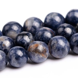 5-6MM Deep Blue Sapphire Beads Grade A Genuine Natural Gemstone Round Loose Beads 15&quot; / 7.5&quot; Bulk Lot Options (116904)