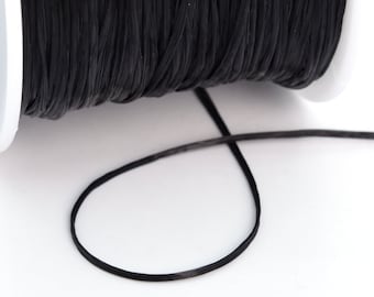 0.8MM Black Elastic Cord / Thread Crystal String 1 Spool 60 Meters Bulk Lot Options (61058-S2027)