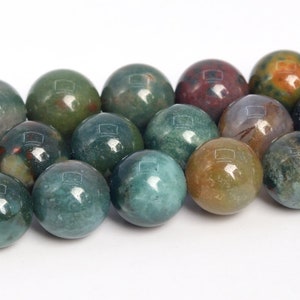 6MM Multicolor Moss Agate Beads Grade AAA Genuine Natural Gemstone Round Loose Beads 15&quot; / 7.5&quot;Bulk Lot Options (108721)