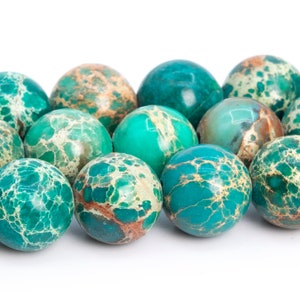 8MM Lake Green Imperial Jasper Beads Grade AAA Natural Gemstone Full Strand Round Loose Beads 15&quot; BULK LOT 1,3,5,10 and 50 (101856-146)