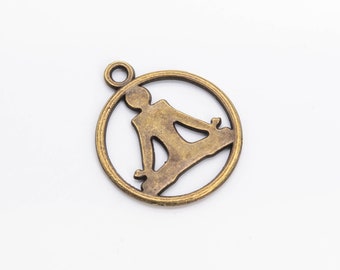 23x20MM Meditation Yoga Charm Antique Bronze Tone Zinc Alloy Metal Charm 10 Pcs Bulk Lot Options (110274-3136)