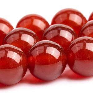 Red Carnelian Beads Genuine Natural Grade AAA Gemstone Round Loose Beads 4MM 6MM 8MM 10MM  12MM 16MM Bulk Lot Options