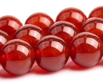 Red Carnelian Beads Genuine Natural Grade AAA Gemstone Round Loose Beads 4MM 6MM 8MM 10MM  12MM 16MM Bulk Lot Options