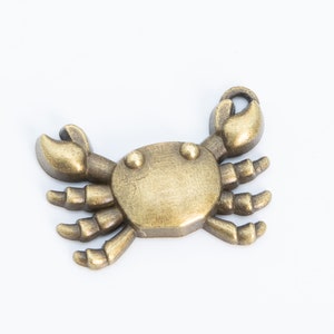 23x16MM Crab Charm Antique Bronze Tone Zinc Alloy Metal Charm 10 Pcs Bulk Lot Options (64946-1633)