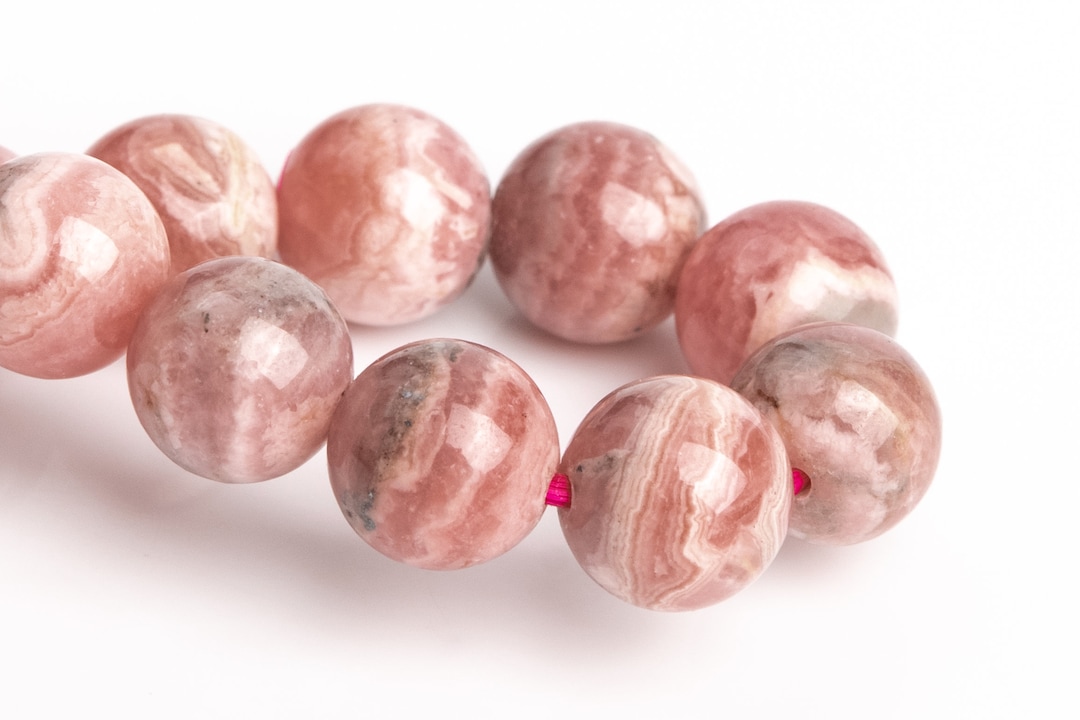 Natural 7 Mm Argentina Rhodochrosite Bead 7mm Bracelet/ High Grade