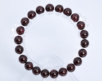 8MM Wine Red Garnet Beads Bracelet Grade AA Genuine Natural Round Gemstone 7" Bulk Lot Options (106647h-2011)