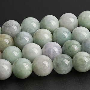 Light Green Burma Jade Beads Genuine Natural Grade AA Gemstone Round Loose Beads 6MM 8MM 10MM Bulk Lot Options