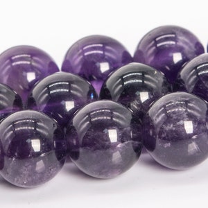 10MM Deep Purple Amethyst Beads Grade AA Genuine Natural Gemstone Round Loose Beads 15"/7.5" Bulk Lot Options (112205)