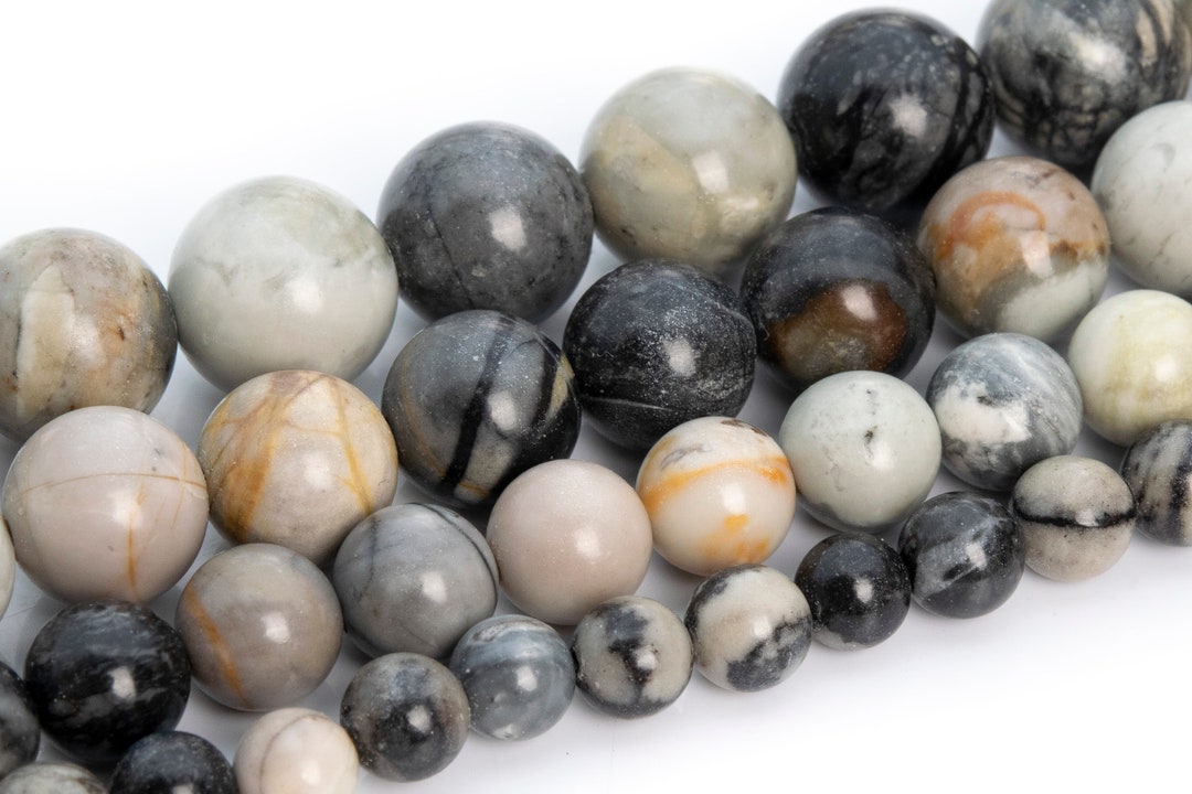 Gray Picasso Jasper Beads Africa Grade Aaa Genuine Natural Gemstone 