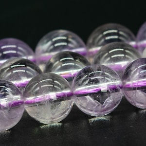 7-8MM Transparent Faint Lavender Amethyst Beads Grade A Genuine Natural Gemstone Full Strand Round Loose Beads 15.5&quot; (115172-3840)