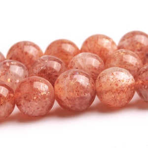 6-7MM Golden Orange Strawberry Quartz Beads Grade AAA Genuine Natural Gemstone Full Strand Round Loose Beads 15&quot; (123544-62)