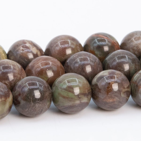 6MM Chocolate Brown & Green Agate Beads Grade AAA Genuine Natural Gemstone Round Loose Beads 15"/7.5" Bulk Lot Options (111809)