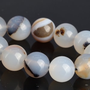 10MM Dendrite Agate Beads Africa Grade AAA Genuine Natural Gemstone Half Strand Round Loose Beads 7.5&quot; BULK LOT 1,3,5,10,50 (104658h-1271)