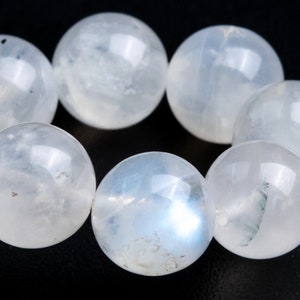 8MM doorschijnende regenboog maansteen kralen armband klasse AA echte natuurlijke ronde edelsteen 7&quot; (118269h-4090)