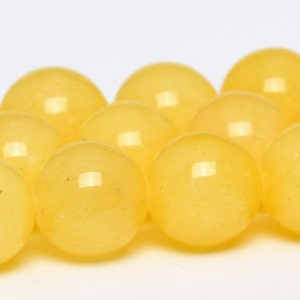 8MM Yellow Jade Beads Grade AAA Natural Gemstone Full Strand Round Loose Beads 15&quot; BULK LOT 1,3,5,10 and 50 (101028-329)