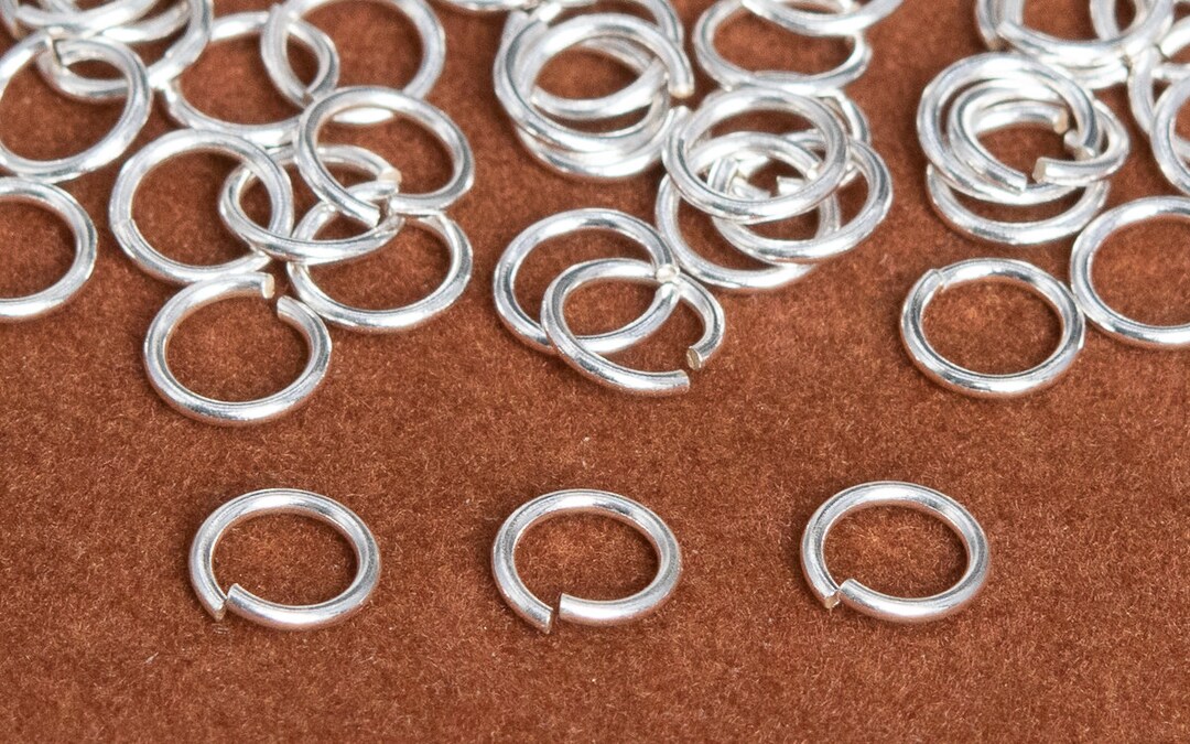 Round Jump Rings 6x0.8mm Sterling Silver Open Jump Ring Round 10 Pcs Solid Silver (64794 ...