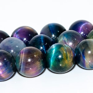 Cat Eye Aurora Tiger Eye Beads Grade AAA Gemstone Round Loose Beads 4MM 6MM 8MM 10MM 12MM Bulk Lot Options