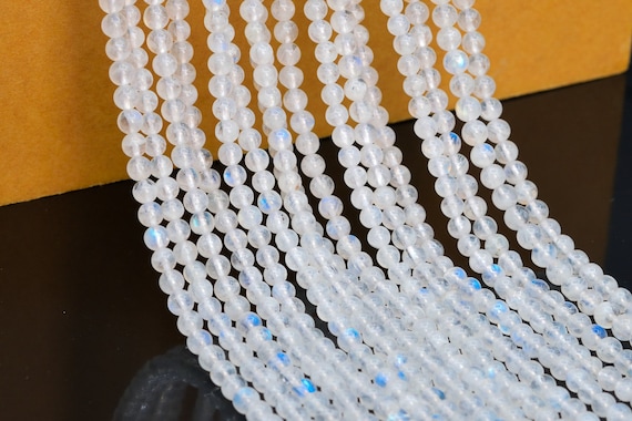 4MM Rainbow Moonstone Beads India Grade AA+ Genuine Natural Gemstone Half Strand Round Loose Beads 7.5" Bulk Lot Options (107929h-2597)