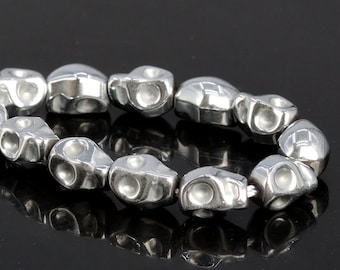 8x5MM Silver Hematite Beads Skull Grade AAA Natural Gemstone Half Strand Loose Beads 7.5" BULK LOT 1,3,5,10 and 50 (104540h-1234)