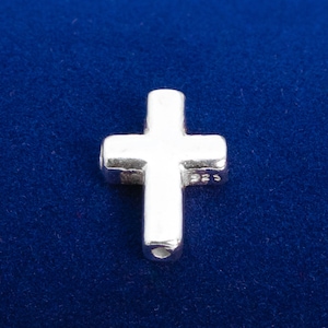 9x6MM Sterling Silver Spacer Beads Cross 5 Pcs Solid Silver  (64016-2186)