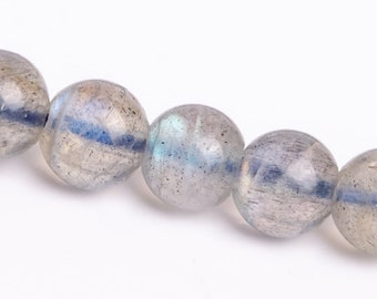 8-9MM Labradorite Beads Madagascar Grade AAA Genuine Natural Deep Gray Gemstone Full Strand Round Loose Beads 15.5 114924-3803