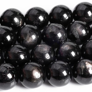 Black Aura Hypersthene Beads Genuine Natural Grade AAA Gemstone Round Loose Beads 6MM 8MM 10MM Bulk Lot Options