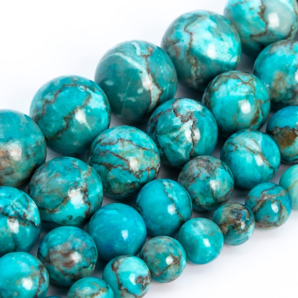 Cyan Magnesite Turquoise Beads Grade AAA Gemstone Round Loose Beads 6MM 8MM 10MM 12MM Bulk Lot Options