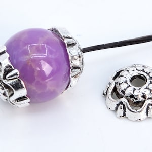 8x3MM Domed Bead Cap Antique Silver Tone Zinc Alloy 30 Pcs Bulk Lot Options (62881-2335)
