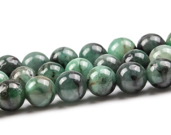 5MM Forest Green Emerald Beads Grade AAA Genuine Natural Gemstone Round Loose Beads 14.5" / 7" Bulk Lot Options (124824)